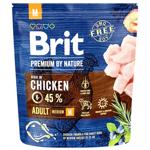 Корм сухий Brit Premium з куркою для собак середніх порід 1кг