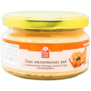 Fine Life Atlantic Fish Roe with Smoked Salmon Pieces in Sauce 180g