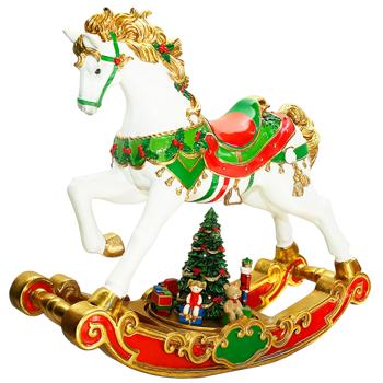 Декоративна фігура Конячка гойдалка з LED підсвічуванням і музичною ялинкою 57см 838-515 BONADI 1 шт - купить, цены на WINETIME - фото 1