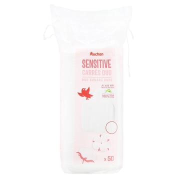 Ватные подушечки Auchan Sensitive квадратные косметические 50шт - купить, цены на - фото 2