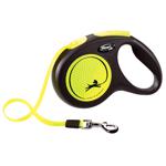 Flexi New Neon Roulette Leash with Tape M Up to 25kg 5m Black/Yellow