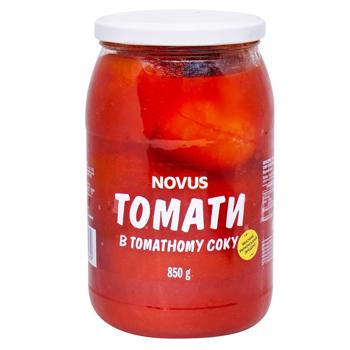 Помідори Novus неочищені в томатному соку 850г