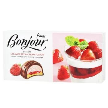 Десерт Konti Bonjour Клубника со сливками 232г - купить, цены на Идеал - фото 1