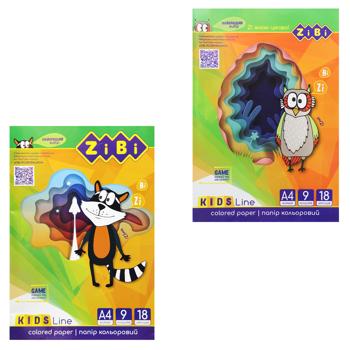 ZiBi Colored Paper Set 9 Colors 18 Sheets - buy, prices for ULTRAMARKET - photo 1