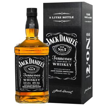 Віскі Jack Daniel`s Old No.7 40% 3л - купити, ціни на Cупермаркет "Харків" - фото 1