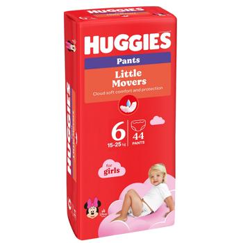 Huggies Little Movers Pants 6 Mega Panties Diapers of 15-25 kg for Girls 44pcs - buy, prices for COSMOS - photo 2