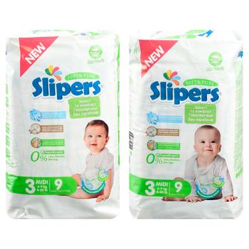 Slipers S-203 Midi 3 Diapers 4-9kg 9pcs - buy, prices for COSMOS - photo 1