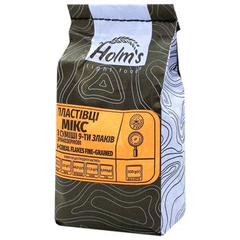 Хлопья Holm's Микс из смеси 9-ти злаков мелкозернистые 500г - купить, цены на Чудо Маркет - фото 1