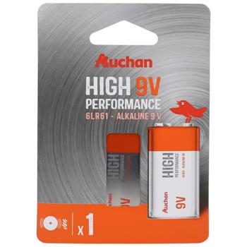 Батарейка Auchan Premium 6LR61 1шт