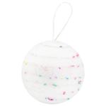 Украшение шар ёлочный белый с бисерной лентой горизонтальный 10см YE2073