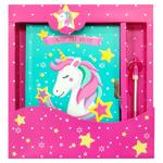 Блокнот Malevaro Єдиноріг з зіркою на замочку з ручкою 19,5*21см 56 аркушів