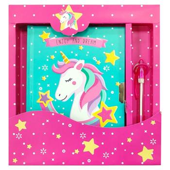 Блокнот Malevaro Єдиноріг з зіркою на замочку з ручкою 19,5*21см 56 аркушів - купити, ціни на Таврія В - фото 1