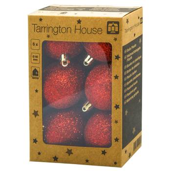 Шар елочный Tarrington House красный 6см 6шт