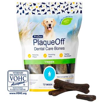 Ласощі ProDen PlaqueOff Dental Bones з овочами для догляду за ротовою порожниною собак середніх та великих порід 482г - купити, ціни на MasterZoo - фото 1