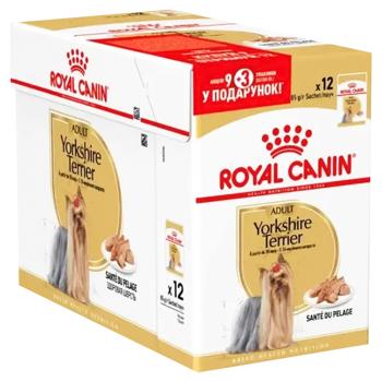 Корм вологий Royal Canin Adult з домашньою птицею для собак породи йоркширський тер'єр 9+3шт*85г