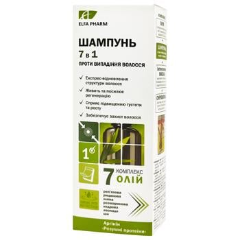 Шампунь для волосся Elfa Pharm 7в1 проти випадіння 7 олій 200мл - купити, ціни на КОСМОС - фото 1