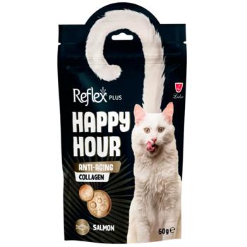 Reflex Plus Happy Hour Anti-Aging Collagen ласощі для котів 60 г - лосось та колаген - купить, цены на MasterZoo - фото 1