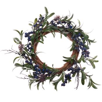 New Year's Wreath with Blueberries 30x7x30cm