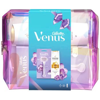 Набор подарочный Бритва Venus с 2 сменными кассетами + шампунь Pantene Интенсивное восстановление 250мл