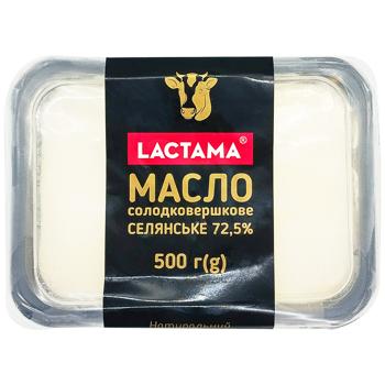 Масло Lactama Крестьянское сладкосливочное 72,5% 500г