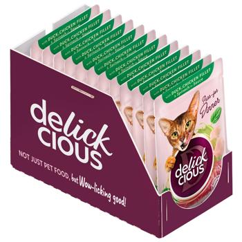 Корм вологий Delickcious з качкою, куркою та шпинатом для котів 85г - купити, ціни на MasterZoo - фото 3