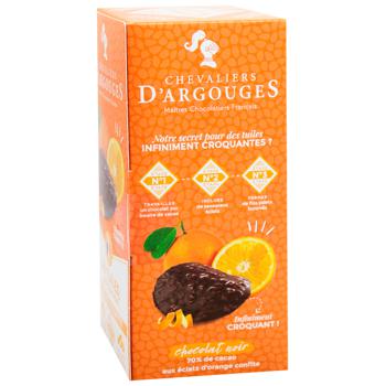 Chevaliers d'Argouges Tuiles in Dark Chocolate with Orange Pieces 120g - buy, prices for - photo 2