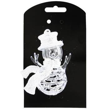 Украшение Снеговик прозрачный 10см