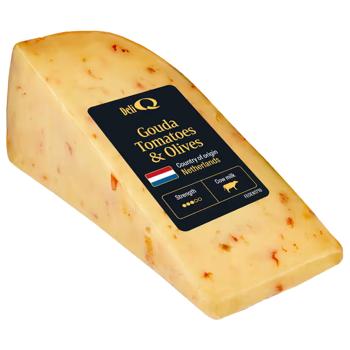 Сир Euroser Гауда з томатами та оливками 130г - купити, ціни на КОСМОС - фото 1