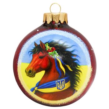 Куля ялинкова АСК Символ року скляна з художнім візерунком 8см в асортименті - купити, ціни на ULTRAMARKET - фото 3