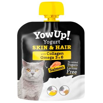 Ласощі для котів YowUp! Skin & Hair Йогурт з лососем, куркумою та колагеном для здоров'я шкіри та шерсті 85г - купити, ціни на MasterZoo - фото 1