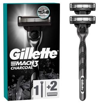 Gillette Mach3 Charcoal Razor with 2 Replaceable Cartridges - buy, prices for - photo 2