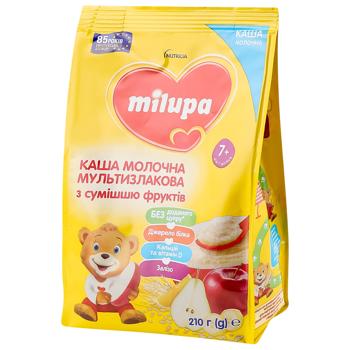 Каша молочна Milupa суха для дітей від 7-ми місяців мультизлакова з сумішшю фруктів 210г - купити, ціни на Grono - фото 1