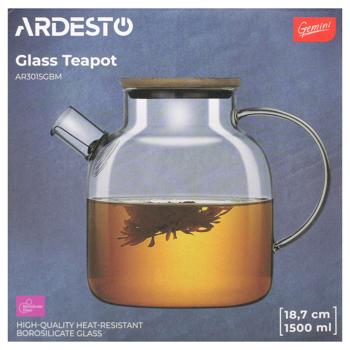 Ardesto Gemini Borosilicate Glass Teapot 1500ml - buy, prices for - photo 2