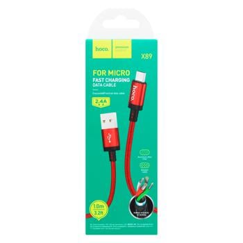 Hoco micro-USB Cable 2.4A 1m Red - buy, prices for EKO Market - photo 1