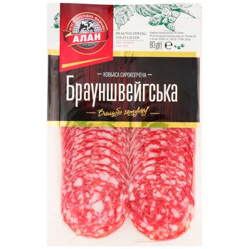 Alan Braunschweig Raw Smoked Sliced Sausage High Grade 80g - buy, prices for MasterZoo - photo 1