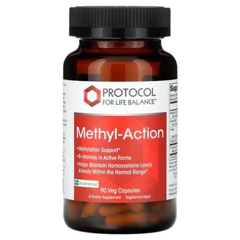 Підтримка метилювання, Methyl-Action, Protocol for Life Balance, активний В-комплекс, 90 вег капсул