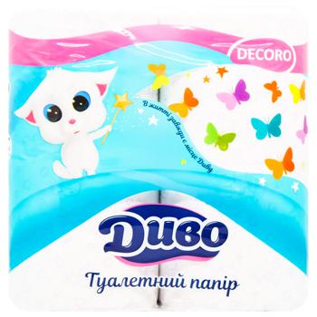 Dyvo Decoro 2-ply Toilet Paper 4pcs   - buy, prices for Supermarket "Kharkiv" - photo 1