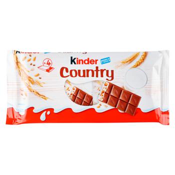 KIinder® Country Milk Chocolate with Milk Filling and Cereals 4pcs 94g - buy, prices for MegaMarket - photo 1