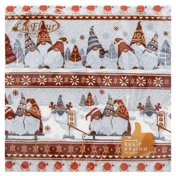 Серветка La Fleur Гостроверхі капелюхи 2-шарові 33*33см 16шт - купити, ціни на За Раз - фото 1