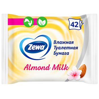 Влажная туалетная бумага Zewa Almond Milk 42шт купить, цены на МегаМаркет - фото 1
