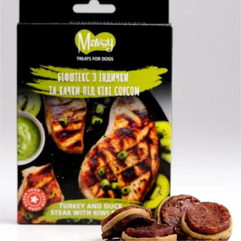 Ласощі для собак Mavsy Refined jerky 100 г - біфштекс з індички - купить, цены на MasterZoo - фото 1