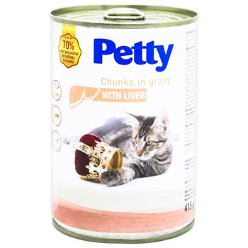 Корм Petty для котів з печінкою 415г - купити, ціни на КОСМОС - фото 1