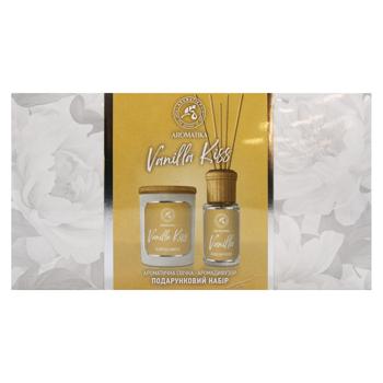 Aromatyka Vanilla Kiss Aroma Diffuser 50ml and Scented Candle 100g Set - buy, prices for MegaMarket - photo 2