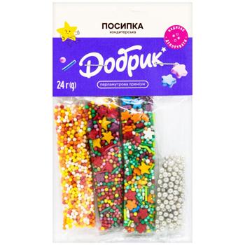 Посыпка кондитерская Добрик Премиум перламутровая 24г - купить, цены на КОСМОС - фото 1