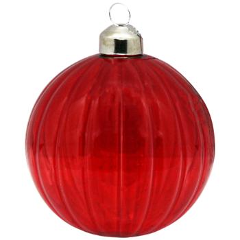 Шар елочный Koopman красный 8см в ассортименте - купить, цены на Auchan - фото 1
