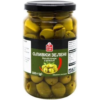 Оливки Fine Life без кісточки 320г - купити, ціни на METRO - фото 1