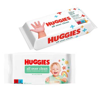Серветки вологі Huggies  All Over Clean 56шт