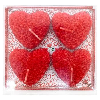 Snowy Heart Candles 4pcs - buy, prices for Chudo Market - photo 1