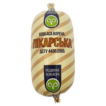 Ковбаса Родинна Ковбаска Лікарська варена вищий сорт 450г - купити, ціни на ЕКО Маркет - фото 1