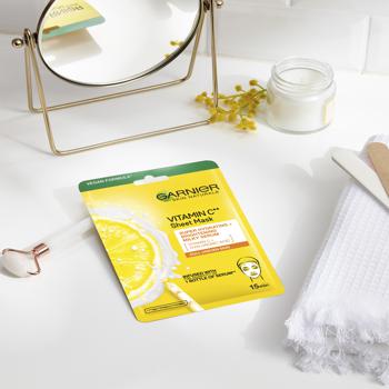 Маска Garnier Skin Naturals тканинна з вітаміном С для тьмяного та нерівномірного тону шкіри обличчя 28г - купити, ціни на - фото 8